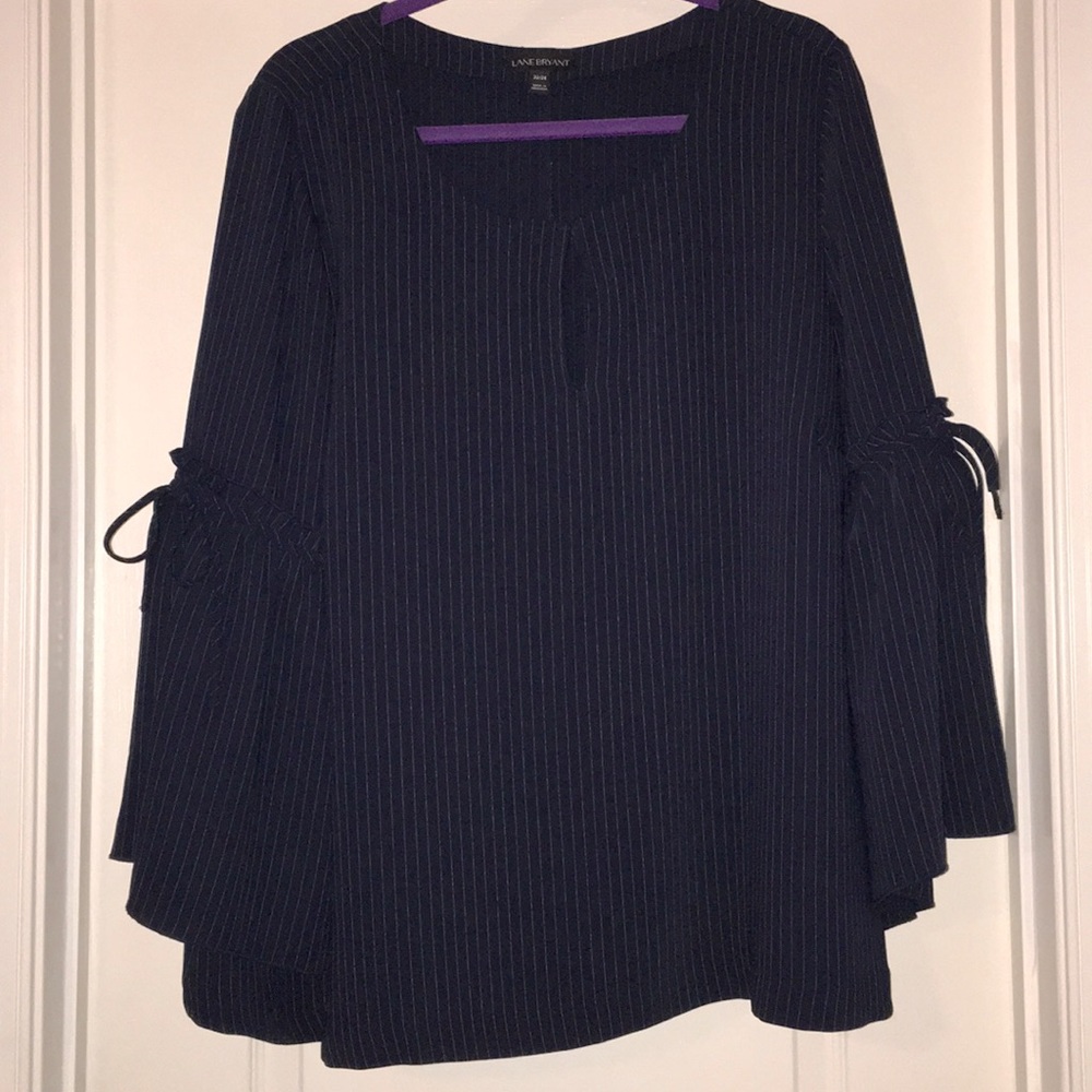 Navy pinstripe blouse